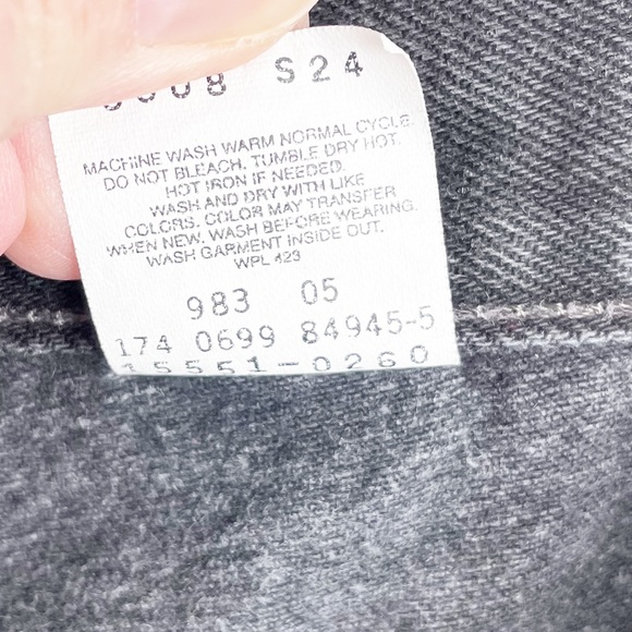 Vintage 90s Levi's 550 Women's Relaxed Fit Tapered Leg Black Denim Jeans Size 14 - Picture 7 of 7